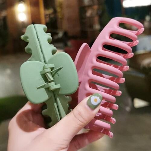 Ladies Elegant Large Hair Claw Clip Solid Color Acrylic Clamp Hairpin Hair Claw Clip Korean Hair Top Clip
