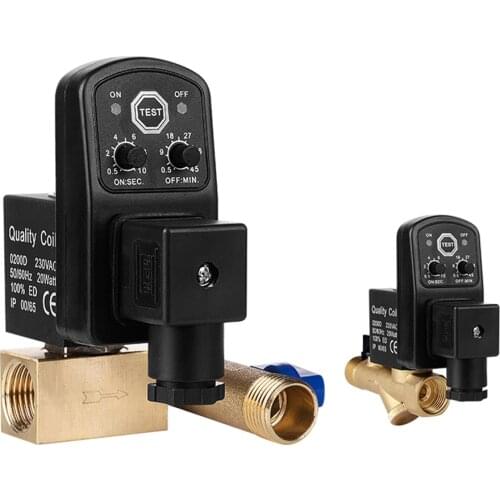 1/2inch DN15 AC 220V Electronic Timed 2way Air Compressor Gas Tank Automatic Drain Valve Valve Solenoid
