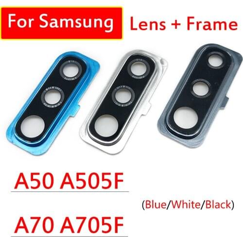 100% Original New Rear Camera Glass Lens Cover With Frame Holder For Samsung Galaxy A50 A70 Replacement Spare Parts