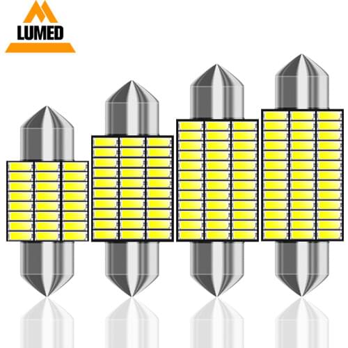 100x Festoon C5W Car LED Light 31mm 36mm 39mm 41mm 24 30 36 39 LED 4014 SMD Auto Source Interior Reading Dome Lights DC 12V