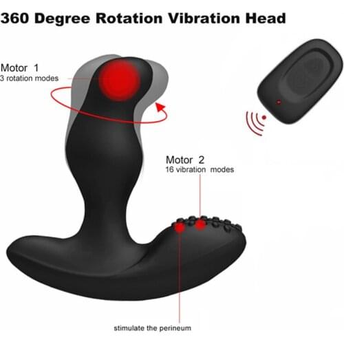 3 Mode Rotating 16 Speeds Vibrating Male Prostate Massager Anal Dildo Vibrators Butt Plug G Spot Stimulate BDSM Anal Sex Toys