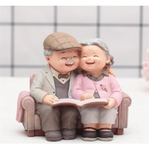 3PCS/SET Grandparents Model Ornament Creative Sweety Lovers Couple Ornaments Modern Home Decoration Living Room For Gift