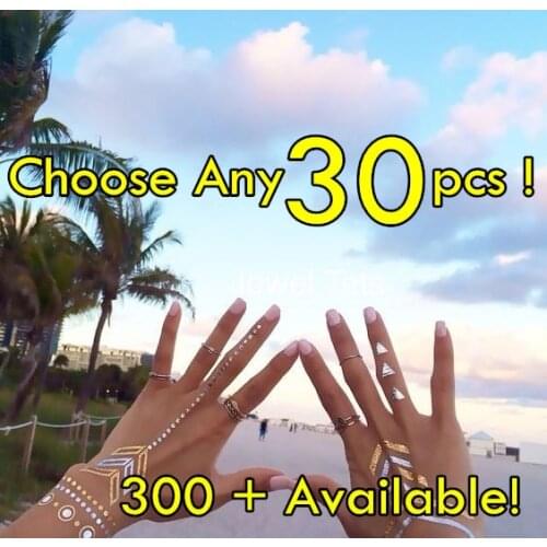 30pcs/lot High Quality Flash Tattoos Non-toxic Temporary Metallic Tattoo Choose From Over 300 Different Tattoo