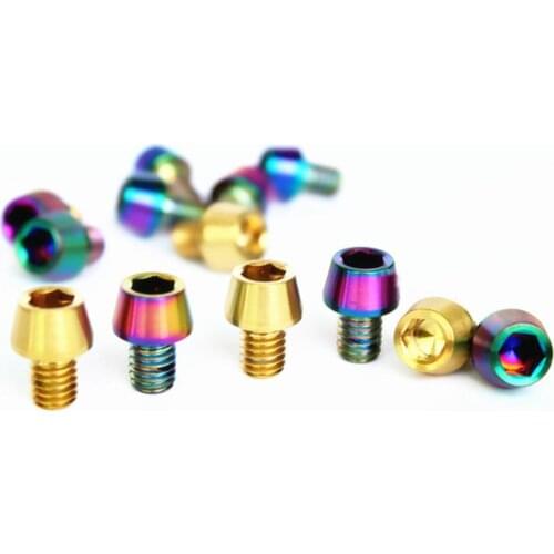 4pcs M5x9mm Ti/Golden/Rainbow GR5 Titanium Screws For Bike Front Rear Derailleur