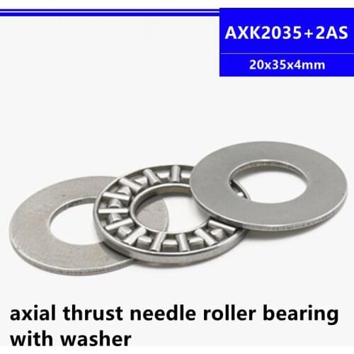 50sets/bag AXK2035+2AS 20x35x4mm 2035 Plane Thrust 20*35*4mm Needle Roller Bearing With Washer