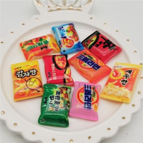 6pcs Kawaii Resin Fashion Instant Noodles Charms for DIY Decoration Necklace Earring key Chain Jewelry Making