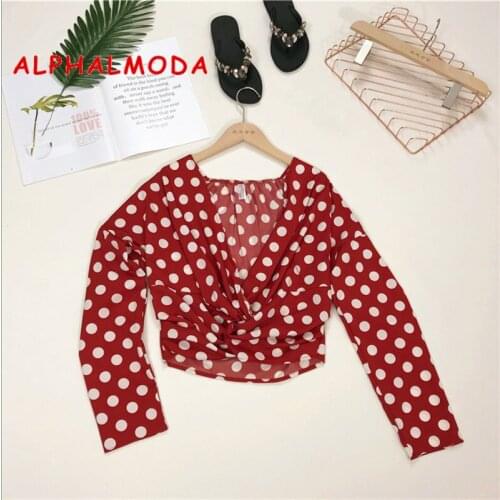 ALPHALMODA Polka Dot Blouses