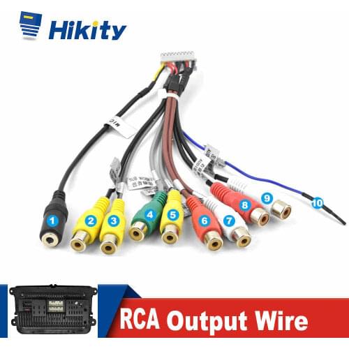 Hikity 2 Din Car Stereo Radio RCA Output Wire Aux-in Adapter Cable