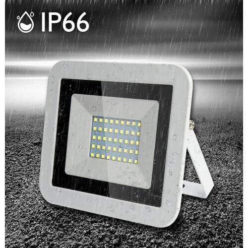 White shell spotlight Ultra Thin Led Flood Light Spotlight Outdoor AC220V IP65 Path Garden Street Gate Wall Lamp Flood Lighting
