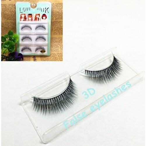 Free shipping 100% hand make 3D Double Layer False Eyelash Extension 3D-19 Makeup Cosmetics Natural Tapered Fake Eye Lash