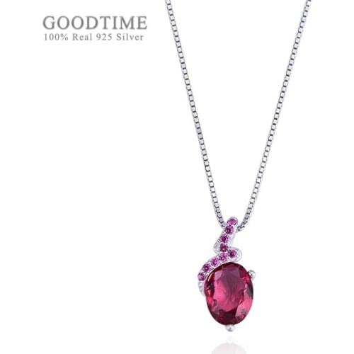 Noble Women Pure 925 Sterling Silver Necklaces Crystal Zircon Pendant Necklaces Girl Chain Jewelry Accessory For Dress Up