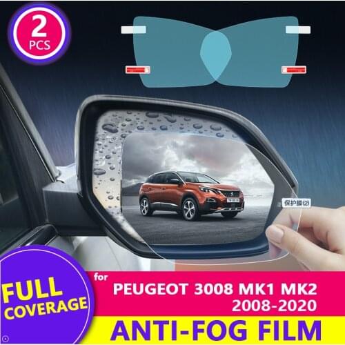 For Peugeot 3008 mk1 mk2 2008- 2020 3008GT 2019 Rearview Mirror Film HD Anti-Fog Rainproof Auto Mirror Sticker Car Accessories