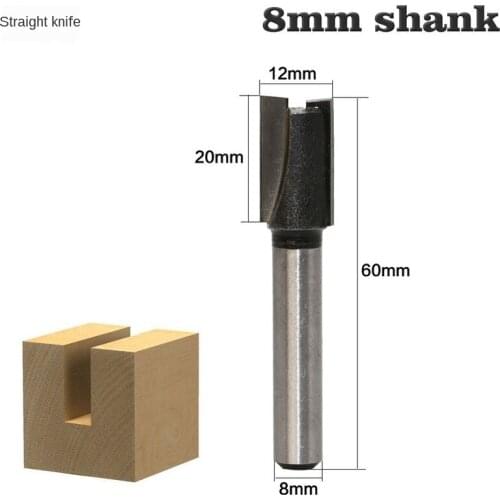 1PCS 8mm Shank wood router bit Straight end mill trimmer cleaning flush trim corner round cove box bits tools Milling Cutter