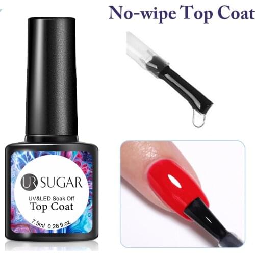 UR SUGAR No Wipe Base And Top Coat 7.5ml UV LED Soak Off Gel Nail Polish Long-Lasting Nail Art Manicure Hybrid Gel Varnishes
