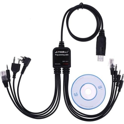 8 In 1 USB Programming Cable PTT Walkie Talkie Program Wire Lines for Baofeng Motorola AXU4100 AXV5100 Kenwood TYT QYT Radio