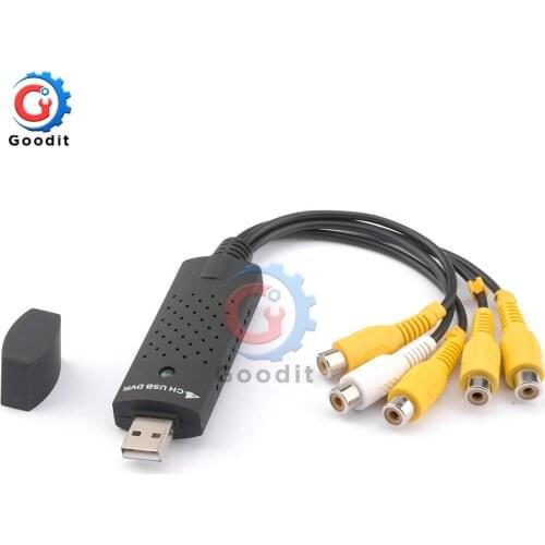 Quad USB 2.0 Video Capture Stick CCTV DVR Card Suitable for PC Vista Win7/8/10 USB Video Converter Single Audio Capture Card VHS
