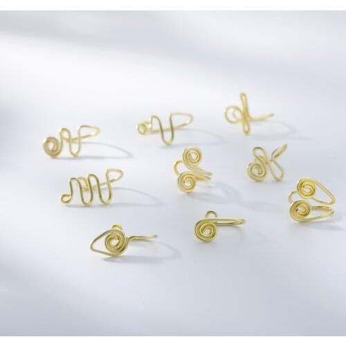 Goth Nose Ring Copper Wire Spiral Fake Piercing Nose Cuff Clip Punk Nose Hoop Faux Piercing Body Jewelry