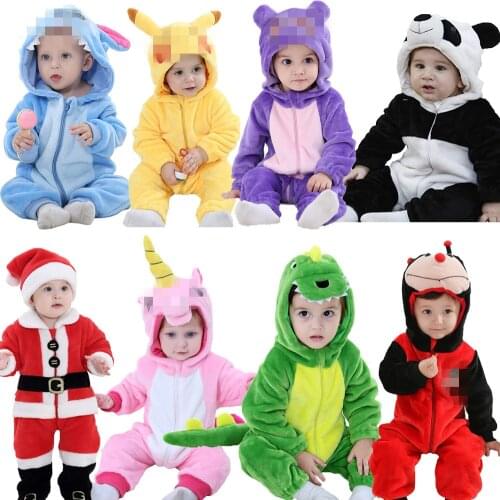 Baby Winter Clothes Baby Rompers Baby Girl Clothes Kids Onesie Overall Cosplay Costume New Born Boy Pajama Flannel Warm Jumpsuit