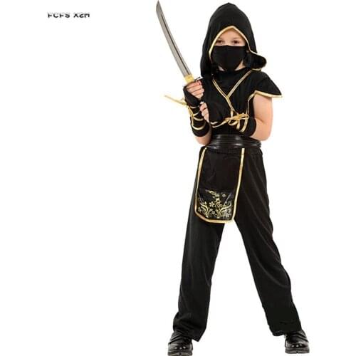 Boys Naruto Ninja Cosplay Kids Children Halloween Warrior Costumes Carnival Purim parade Masquerade Stage Role Play party dress
