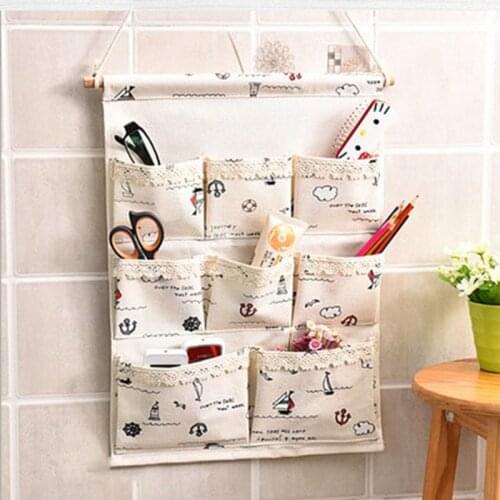 Multi-layer Wall Hanging Bags Holder Fabric Debris Storage Organizer Home Closet Sundry Makeup Jewelry Key Decoration Cloth Rack