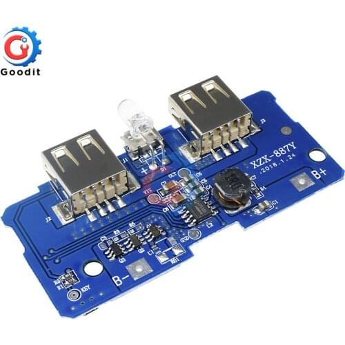 5V 2A Power Bank Charger Module Charging Circuit Board Step Up Boost Power Supply Module 2A Dual USB Output 1A Input Converters