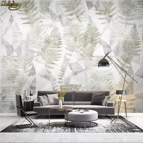 Beibehang Custom wallpaper mural Nordic tropical plants abstract geometric lines TV background wall papers home decor