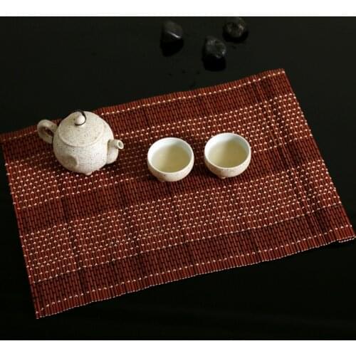 Natural Bamboo Tea Tableware Mat Bamboo Shade Sushi Rolls Carbonized Natural Colors Western Restaurant Meal Mat Manual Weaving