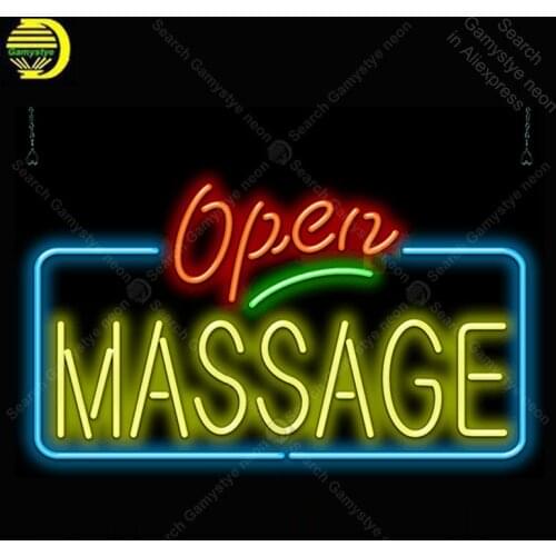 Neon Sign for Massage Open neon Light Sign Business Display glass Tubes Handcrafted Fill Gas Neon Signs for Room Custom nein
