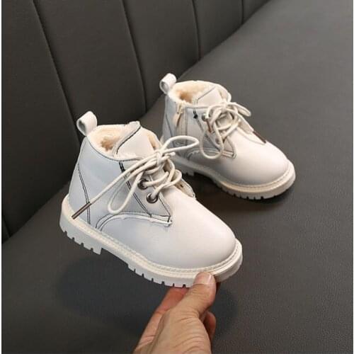 New Children Snow Boots Warm Non-slip Shoes Boys Girls Lace-Up Martin Boots Comfort Baby Rubber Boots Fashion Sneakers