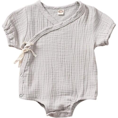 Babys Clothes Newborn Infant Kids Romper Solid Color Short Sleeve Playsuit Jumpsuit Sunsuit Clothes Outfits For Baby Boy Girls