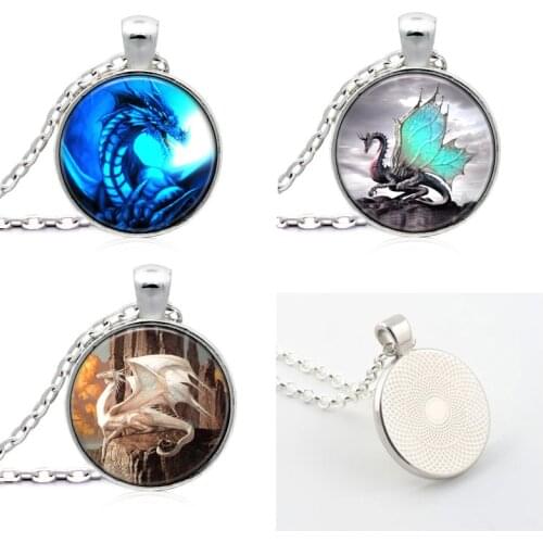 Hand-painted art Dragon necklace Dragoon Pendant Necklace Women Girls Sweater Chain Gift For Kids