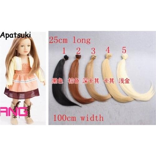 25*100cm Natural Golden Brown Khaki Color DIY Doll Wigs For Kelly Doll Nature Curly Hair Wavy Wigs Hair For 1/3 1/4 1/6 BJD doll