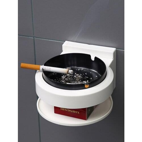 Perforated bathroom stainless steel ashtray, household bathroom wall hanging ash rack, creative ashtray rack