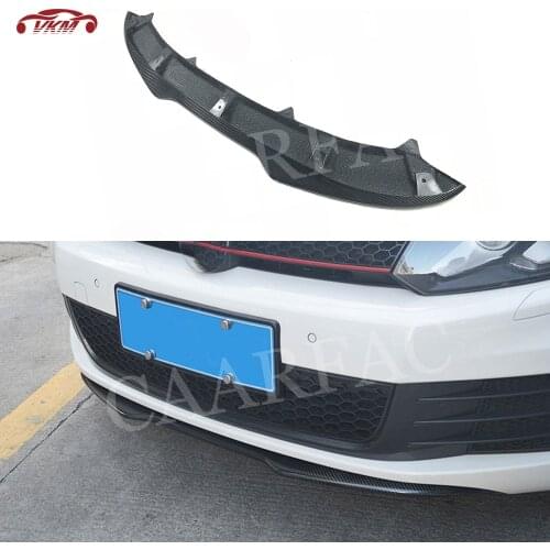 For MK6 GTI Front Lip Chin Carbon fiber Spoiler For Volkswagen VW Golf 6 VI GTI 2010-2013 H1 Style Bumper Guard Car Tuning parts
