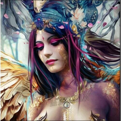Full Square/round 5D DIY Diamond Painting Tribal Wing Angel Elf diamond Embroidery pattern Cross Stitch kit Mosaic room Decor