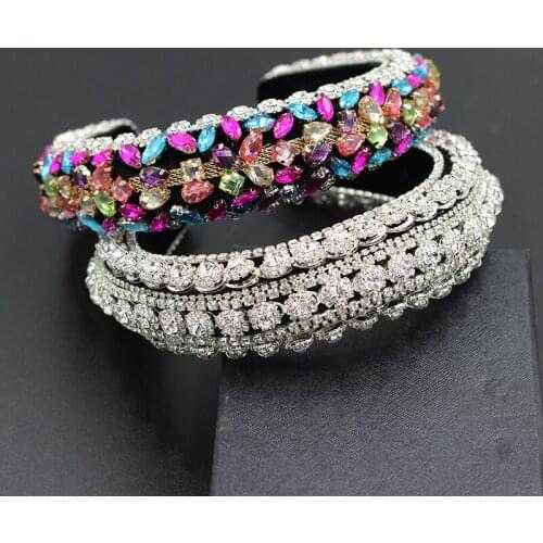 Baroque palace style luxury rhinestonefashion headband women retro wide-sided thickened exaggerated hair accessories 746