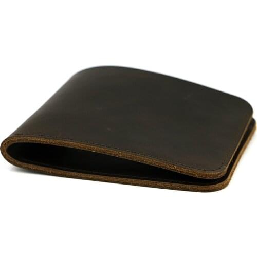 Creative2021 No Name Hand-made Original Literature Crazy Horse Leather Hand Purse Mens Short Simple Design Wallet Horizontal Fa