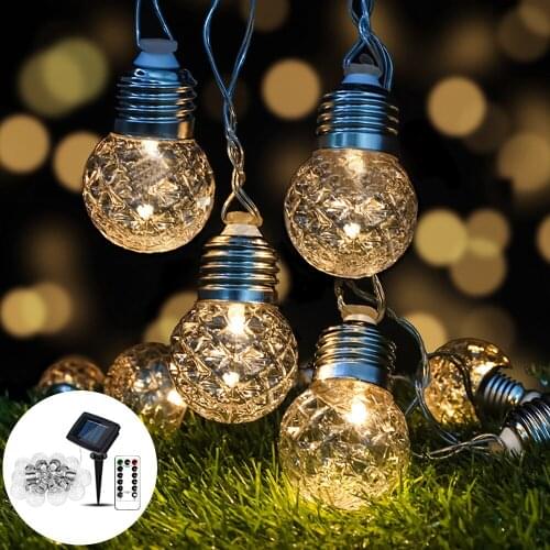 Pineapple Shape Garden Garland Courtyard Solar Powered Fairy Outdoor Super Bright Led Light String Balcony Streets Warm White