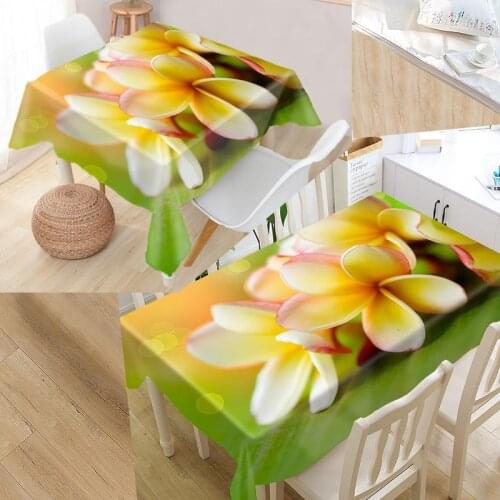 Custom plumeria flower Modern Dustproof Tablecloth High Quality Print Tablecloth Everything for Home and Kitchen