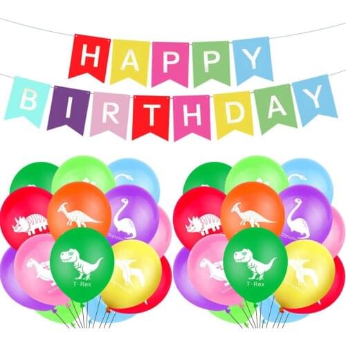 Dinosaur Party Decorations Latex Balloons Supplies Baby Shower 1st Birthday Theme Party Supplies Banner Kids Favor Dinosaur Deco