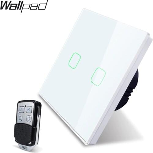 Wallpad 2 Gang WiFi App Control Smart Wall Switch Glass Panel 4 Colors Works with Alexa Google Assistant