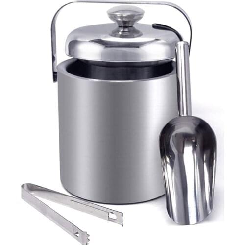 Ice Bucket 1.3L For Cold Drinks, Insulated Bucket With Lid Drinks Cooler, Bucket, Luxury Wine Cooler Great For Parties