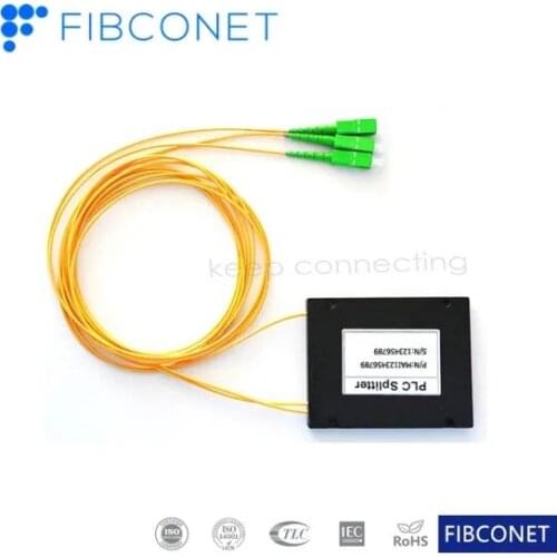 FTTH Sc Upc/APC 1X2 0.9mm Fiber Optic ABS Box PLC Splitter