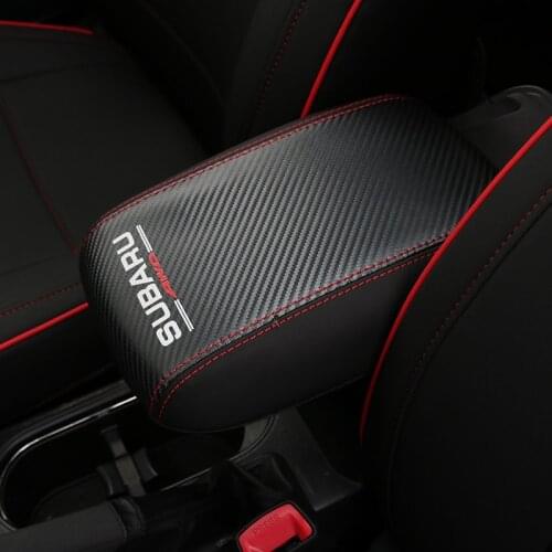 Car Central armrest box 3D design Artificial Leather cover accessories for Subaru Forester 2013-2018 2019