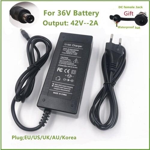 36V Li-ion Battery Charger Output 42V2A Charger Input 100-240 VAC Lithium Li-ion Li-poly Charger For 10Series 36V Electric Bike