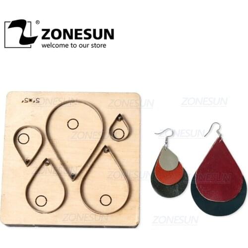 ZONESUN H10 DIY Custom Cutter Leather Earring Cutting Die Leather Cut Out Earring For Steel Rule Die Cutting Machine Press Tools