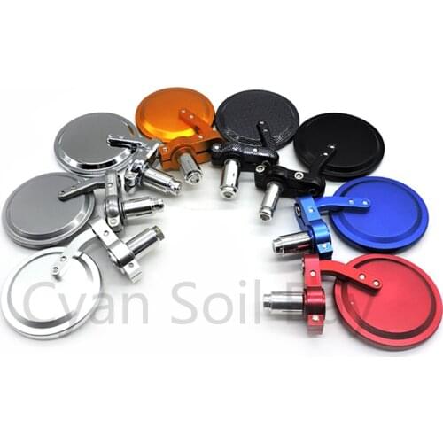 1 Pair 7/8" Motorcycle Round Bar End Rear Side Mirrors Motorbike Scooters Rearview Mirrors Cafe Racer Mirror Moto Accessories