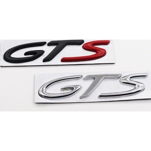 1pcs 3D metal GTS Fender Tail Car logo side badge Creative decoration rear trunk emblem sticker styling Accessories For Porsche