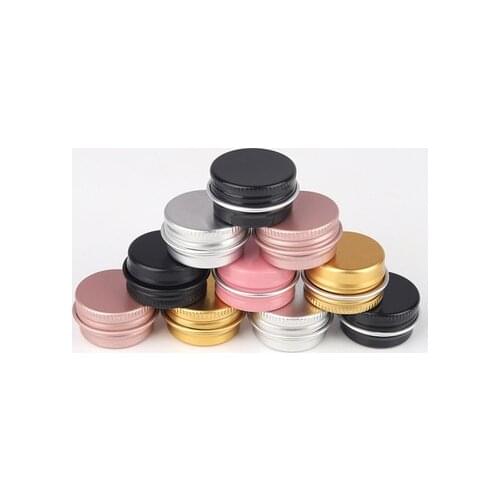 10pcs 5ML/10ML/15ML Aluminum Tin Jar For Cream Balm Nail Candle Cosmetic Container Box