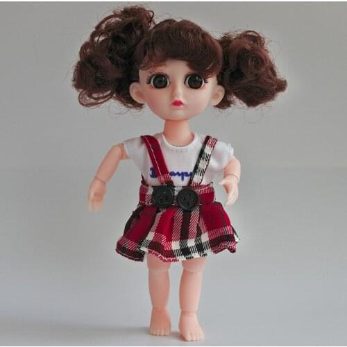 16cm BJD Doll13 Moveable Jointed 3D True Eye Doll Baby Doll Nude Fashion Doll Toys for Girls Christmas Gifts